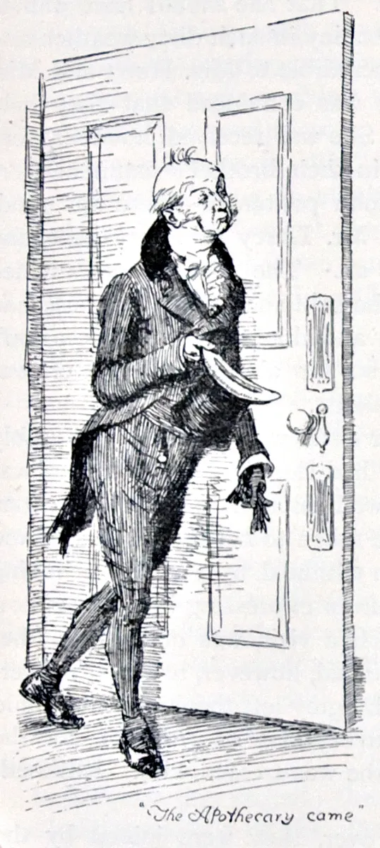 A pen-and-ink illustration from Pride and Prejudice