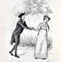 A pen-and-ink illustration from Pride and Prejudice
