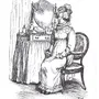 A pen-and-ink illustration from Pride and Prejudice